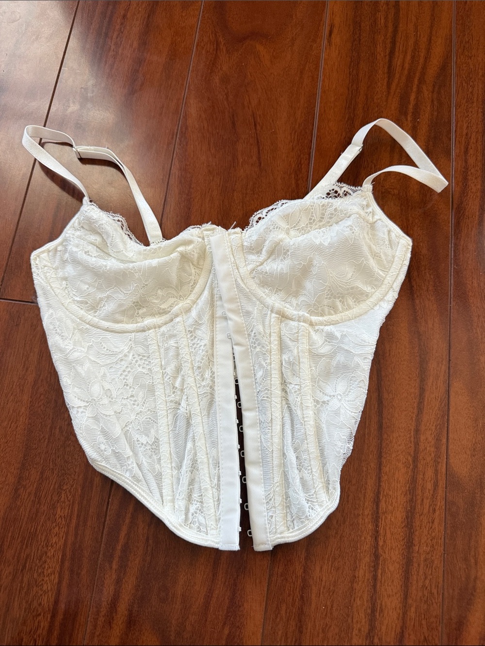 White lace corset
